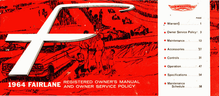1964 Ford Fairlane Owners Manual Page 36